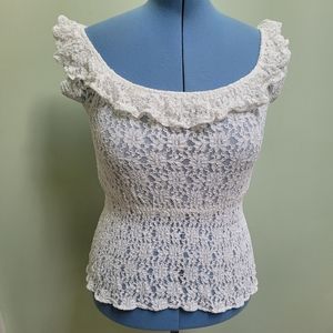 RALPH LAUREN lacy cap sleeve top